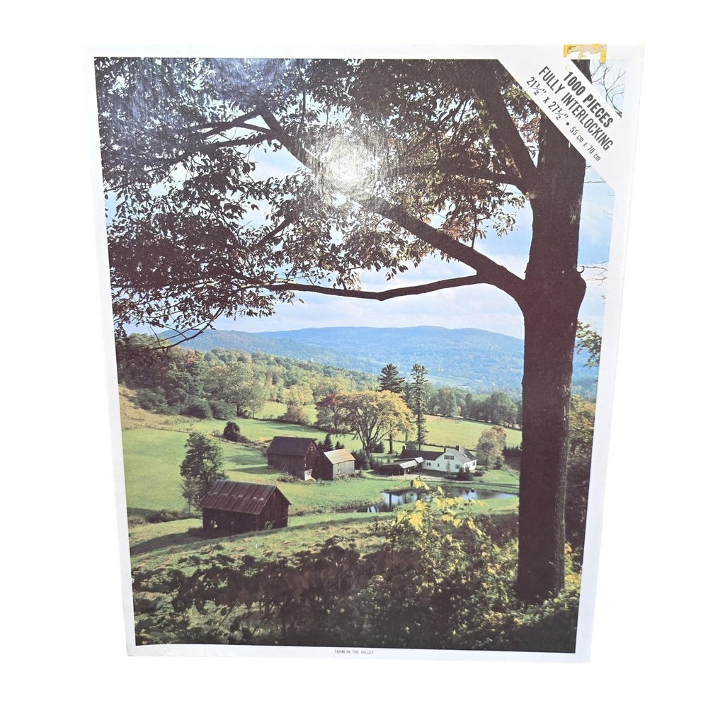 Vintage Whitman Farm In The Valley 1000 Piece Jigsaw Puzzle USA Scenic Farm